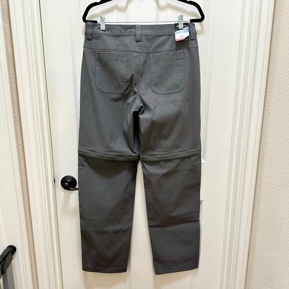 New Eddie Bauer Convertible Performance Pants Size 8 Grey Adjustable Length UPF - Picture 10 of 13